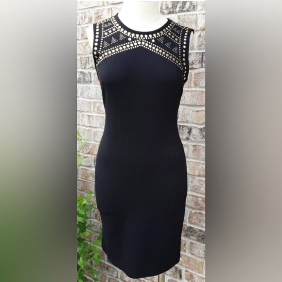 Carmen Marc Valvo Dresses & Skirts - Carmen Marc Valvo Dress| Carmen Marc Valco  Studded Sheath Dress Black